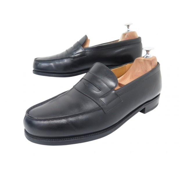 CHAUSSURES JM WESTON MOCASSINS 180 8.5E 42.5 LARGE CUIR NOIR LOAFERS SHOES 780€