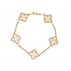 NEUF BRACELET VAN CLEEF & ARPELS VINTAGE ALHAMBRA 5 MOTIFS OR VCARA41800 5250€
