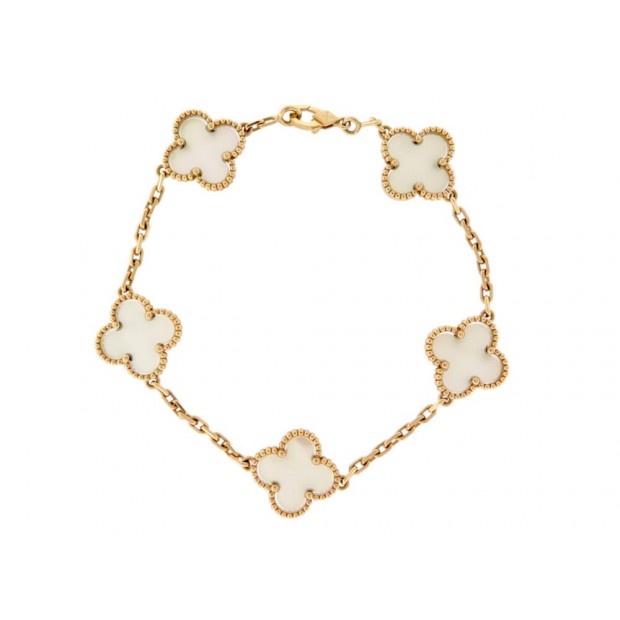 NEUF BRACELET VAN CLEEF & ARPELS VINTAGE ALHAMBRA 5 MOTIFS OR VCARA41800 5250€