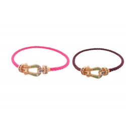 NEUF BRACELET FRED FORCE 10 MM 0B0156 T15 RUBIS SAPHIR OR ROSE 18K BANGLE 4180€