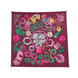 NEUF FOULARD HERMES BRACELETS DE LUMIERE ANNIE FAIVRE CARRE 90 SOIE SCARF 530€