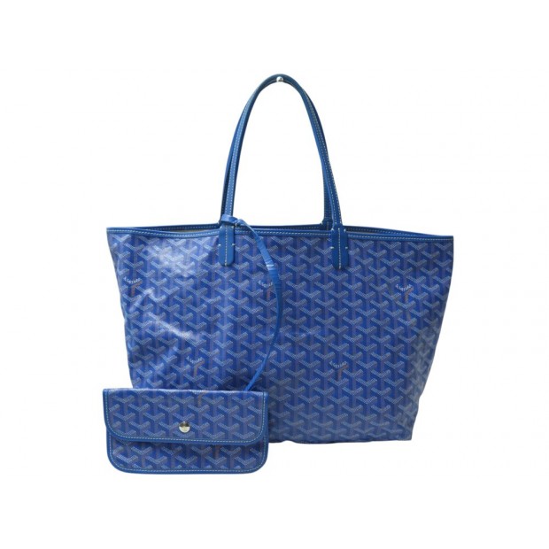 NEUF SAC A MAIN GOYARD SAINT LOUIS PM EN TOILE GOYARDINE BLEUE POCHETTE TOTE BAG