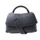 NEUF SAC A MAIN POLENE MOKKI CUIR NOIR GRAINE COUTURES ECRUES BANDOULIERE 540€