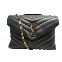 SAC A MAIN SAINT LAURENT LOULOU MEDIUM 574946 CUIR MATELASSE NOIR HAND BAG 2300€