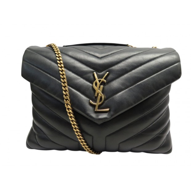 SAC A MAIN SAINT LAURENT LOULOU MEDIUM 574946 CUIR MATELASSE NOIR HAND BAG 2300€