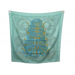 FOULARD HERMES LES RIVIERES DE BABEL ANNIE FAIVRE CARRE 90 SOIE SILK SCARF 530€