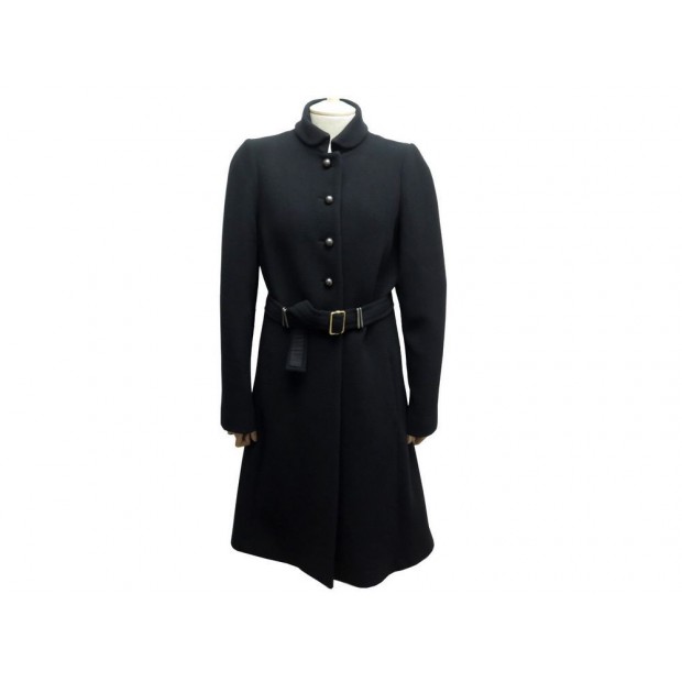 MANTEAU LONG FENDI FEMME 44 IT 40 M LAINE VIERGE NOIRE VESTE JACKET COAT 1900€