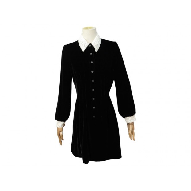 ROBE CHRISTIAN DIOR RUNWAY CINTREE COL DENTELLE 7A21619A1515 M 40 DRESS 5700€