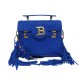NEUF SAC A MAIN BALMAIN B-BUZZ 23 DAIM MONOGRAMME BLEU BANDOULIERE HANDBAG 2090€