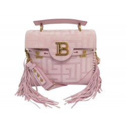 SAC A MAIN BALMAIN B BUZZ 23 CUIR SUEDE MONOGRAMME FRANGES BANDOULIERE BAG 2090€