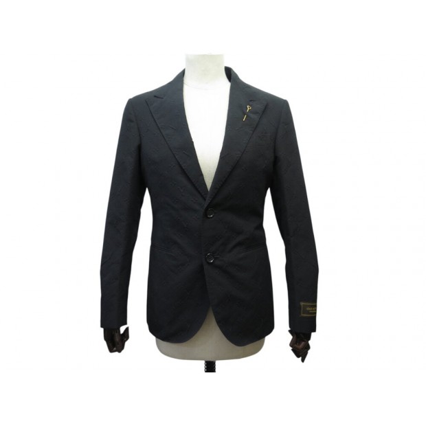 NEUF VESTE DE SOIREE LOUIS VUITTON HOMME LOGO BRODE 44 S COTON NOIR JACKET 3200€