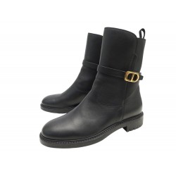 NEUF CHAUSSURES DIOR BOTTINES EMPREINTE KDI613VEA90041 37.5 EN CUIR BOOTS 1450€