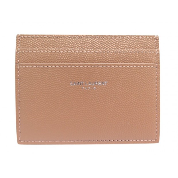NEUF PORTE CARTES SAINT LAURENT EN CUIR EMBOSSE GRAIN DE POUDRE CARD HOLDER 230€