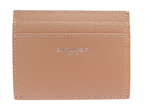 porte cartes saint laurent en cuir embosse grain