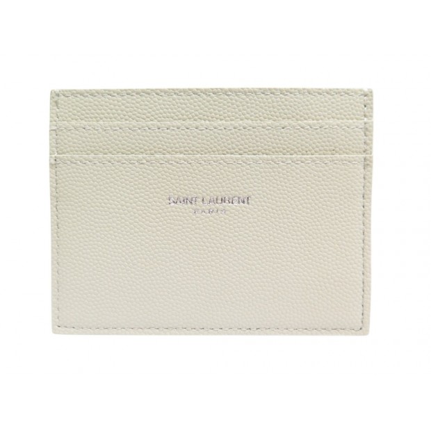 NEUF PORTE CARTES SAINT LAURENT EN CUIR EMBOSSE GRAIN DE POUDRE CARD HOLDER 230€