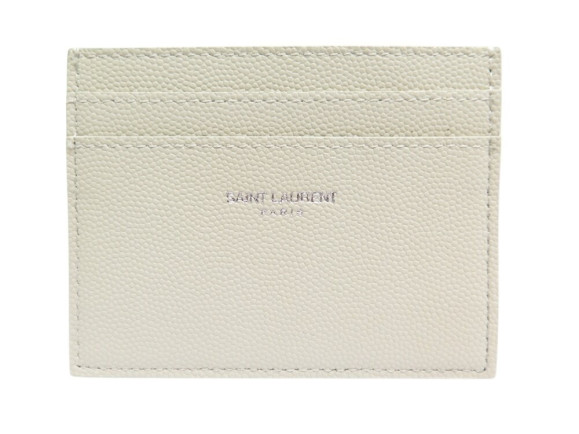 porte cartes saint laurent en cuir embosse grain