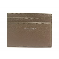 NEUF PORTE CARTES SAINT LAURENT EN CUIR EMBOSSE GRAIN DE POUDRE CARD HOLDER 230€
