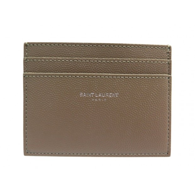 NEUF PORTE CARTES SAINT LAURENT EN CUIR EMBOSSE GRAIN DE POUDRE CARD HOLDER 230€