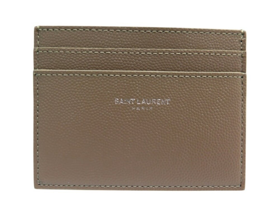  porte cartes saint laurent en cuir embosse grain