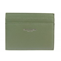 NEUF PORTE CARTES SAINT LAURENT EN CUIR EMBOSSE GRAIN DE POUDRE CARD HOLDER 230€
