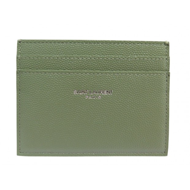 NEUF PORTE CARTES SAINT LAURENT EN CUIR EMBOSSE GRAIN DE POUDRE CARD HOLDER 230€