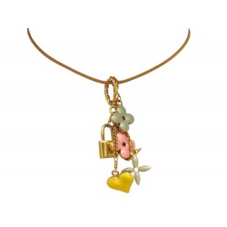 COLLIER LOUIS VUITTON PENDENTIF CORDON SWEET CHARM MONOGRAM 3 FLEURS NECKLACE