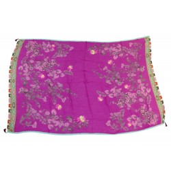 ETOLE ETRO IMPRIME FLORAL VIOLET 130X210CM ECHARPE CHALE PURPLE SCARF SHAWL 500€