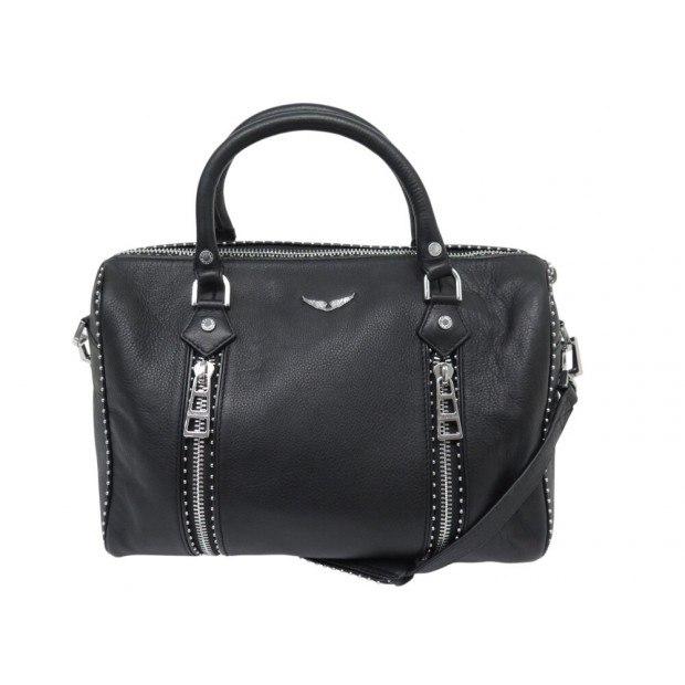 NEUF SAC A MAIN ZADIG & VOLTAIRE SUNNY MEDIUM STUDS BANDOUILIERE CUIR BAG 545€