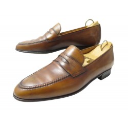 CHAUSSURES BERLUTI ANDY DEMESURE OLGA 348 MOCASSINS 8 42 CUIR GOLD LOAFERS 2100€