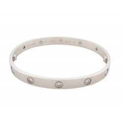 BRACELET CARTIER LOVE CRB6070417 T17 EN OR BLANC 18K 10 DIAMANTS BANGLE 19300€