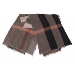 CHALE BURBERRY MOTIF TARTAN CHECK 140X140 CM EN MODAL ET LAINE SCARF SHAWL 450€