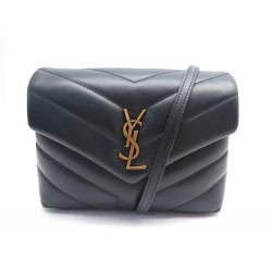 NEUF SAC A MAIN SAINT LAURENT LOULOU TOY 678401 BANDOULIERE CUIR NOIR BAG 1490€