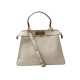 NEUF SAC A MAIN FENDI PEEKABOO MEDIUM 8BN321 EN CUIR GRAINE BEIGE HANDBAG 4800€