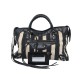 SAC A MAIN BALENCIAGA CLASSIC DAMASK STRIPE CITY 115748 CUIR ET TOILE BAG 1590€