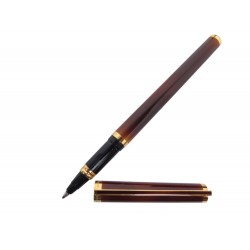 VINTAGE STYLO BILLE ST DUPONT CLASSIQUE EN LAQUE DE CHINE MARRON ROLLERBALL PEN