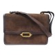 VINTAGE SAC A MAIN HERMES FONSBELLE PORTE EPAULE MARRON EN CUIR VEAU DOBLIS DAIM