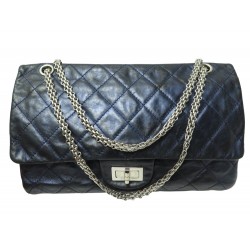 SAC A MAIN CHANEL GRAND 2.55 MADEMOISELLE BANDOULIERE CUIR BLEU HANDBAG 11100€