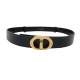 NEUF CEINTURE CHRISTIAN DIOR 20 BOUCLE CD 73CM CUIR NOIR NEW LEATHER BELT 590€
