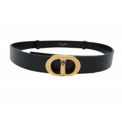 NEUF CEINTURE CHRISTIAN DIOR 20 BOUCLE CD 73CM CUIR NOIR NEW LEATHER BELT 590€
