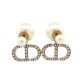 BOUCLES D'OREILLES DIOR TRIBALES LOGO CD STRASS E3366WOMCY METAL EARRINGS 460€