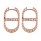 NEUF BOUCLES D'OREILLES DIOR 30 MONTAIGNE STRASS CD EN METAL ROSE EARRINGS 420€