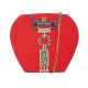 VINTAGE SAC A MAIN CARTIER MOTIF BIJOUX SOIE ROUGE BANDOULIERE CHAINE HAND BAG