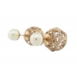 NEUF BOUCLES D'OREILLES MISE EN DIOR TRIBALES EN METAL DORE GOLDEN EARRINGS 580€