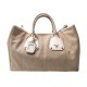 SAC A MAIN PRADA CABAS BN1283 EN TOILE BEIGE ET CUIR BLANC TOTE HAND BAG 1900€