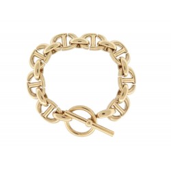 NEUF BRACELET CHRISTIAN DIOR GOURMETTE LOGO CD DORE CHAINE D'ANCRE BANGLE 450€