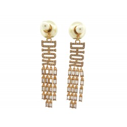 NEUF BOUCLES D'OREILLES DIOR TRIBALES LETTRES PENDANTES & STRASS EARRINGS 1010€
