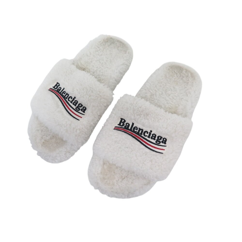 CHAUSSURES BALENCIAGA FURRY 654261 SANDALES 40 41 FAUSSE FOURRURE SANDALS 595€