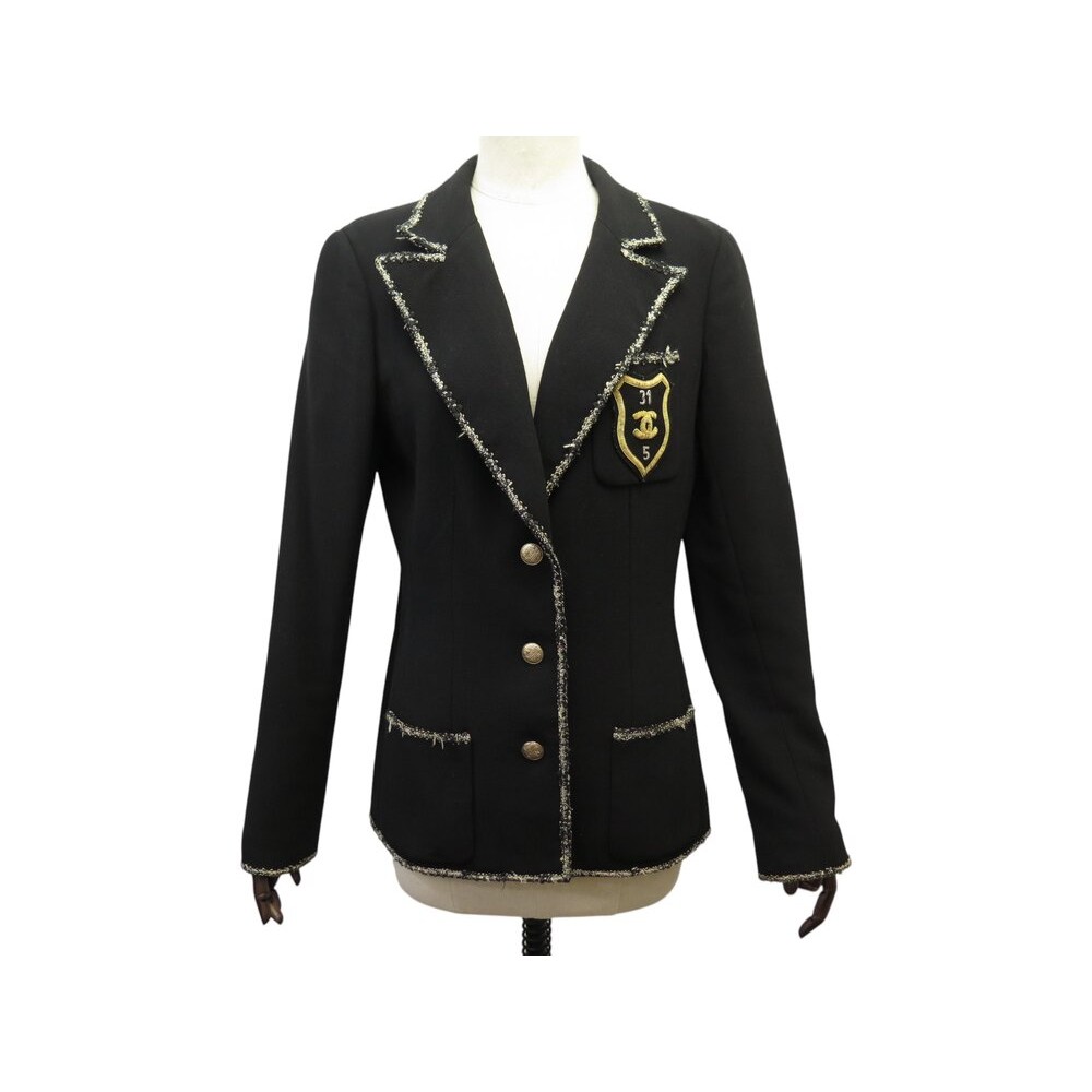 RARE VESTE CHANEL ECUSSON LOGO GALLON 40 M LE DIABLE S'HABILLE EN PRADA JACKET