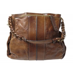 SAC A MAIN CHLOE HELOISE CABAS GM EN CUIR BRILLANT MARRON PURSE HAND BAG 1900€