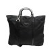 SAC A MAIN PRADA CABAS CUIR TOILE NYLON NOIOR FOURRE TOUT BANDOULIERE BAG 2100€